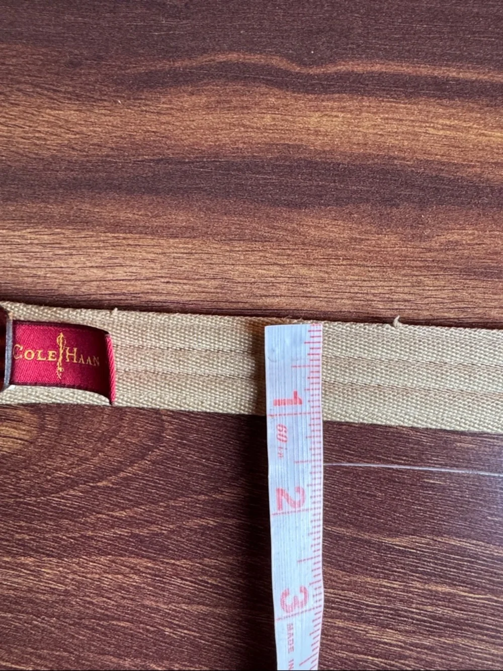 COLE HAAN Men's Cotton/Leather Belt Size 36